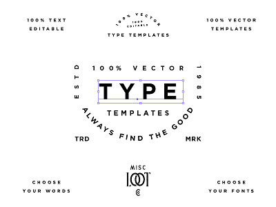 Type Templates pt.1 adobe creative market custom font fonts illustrator logo template type typography vector