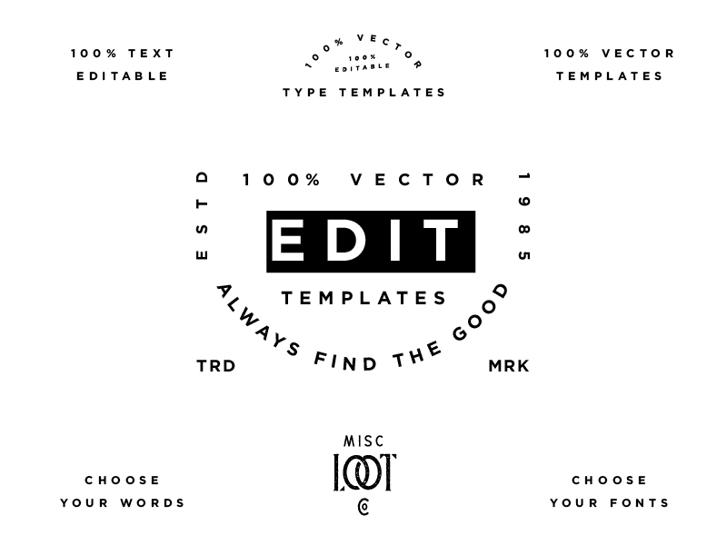 Editable Type! adobe creative market font illustrator logo misc loot product template type typography ui vector