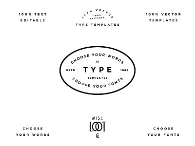 Type Templates pt.12 adobe creative market custom font fonts illustrator logo template type ui ux vector