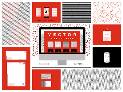 Vector Line Patterns branding creative market packaging pattern patterns seamless stationary template texture ui ux vector