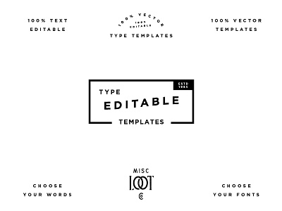 Type Templates pt.13 adobe creative market custom font fonts illustrator logo template type ui ux vector