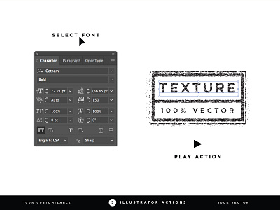 Stamped Illustrator Action adobe creative market design font illustrator stamp template texture type vector