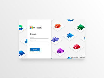 MICROSOFT Sign Up concept concept design graphic design redesign sign up ui ux website