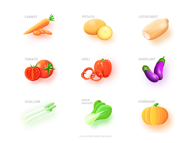 Collection of vegetables illustration