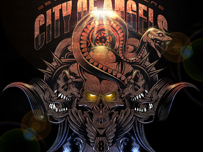 city of angels 8 ace angels city crow darkness design game illustration illustrator skull