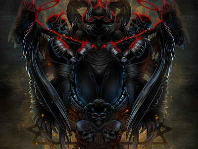 painkiller no:3 ace angels city crow darkness design game illustration illustrator skull