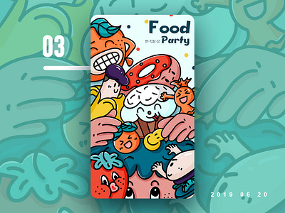 Food Party 插图 设计