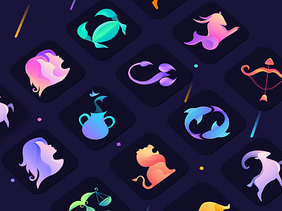 12 horoscope app design icon illustration logo ui 插图 设计