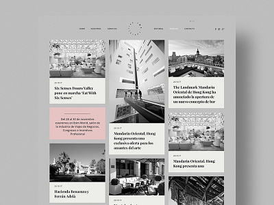 IMS corporate site black and white clean colors corporate grey hotel masonry minimal pastel ui web website