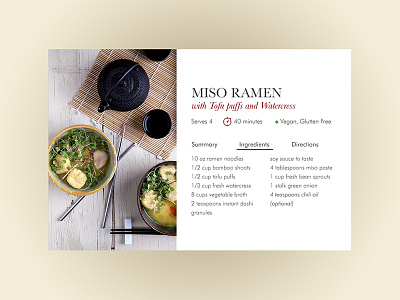 Day UI – Recipe Card dailyui japanese ramen recipe recipe card ui elements