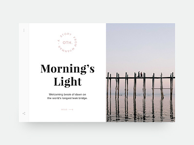 Article card — Morning Light flat design minimal photography ui design user interface