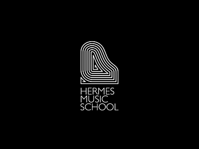 HERMES MUSIC SCHOOL branding design logo music piano