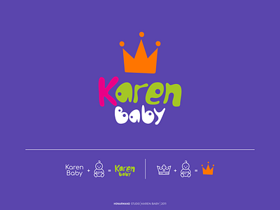 karen Baby logo design baby branding character crown design logo logotype minimal