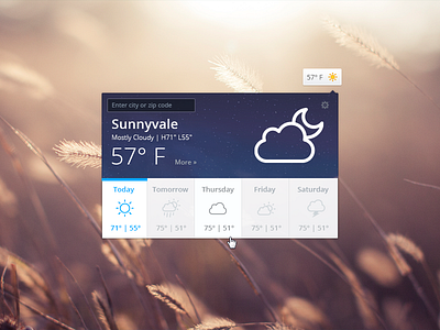 Weather Widget cloudy today tomorrow weather widget