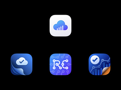 App icons cloud icons mobile app semiconductor statistics