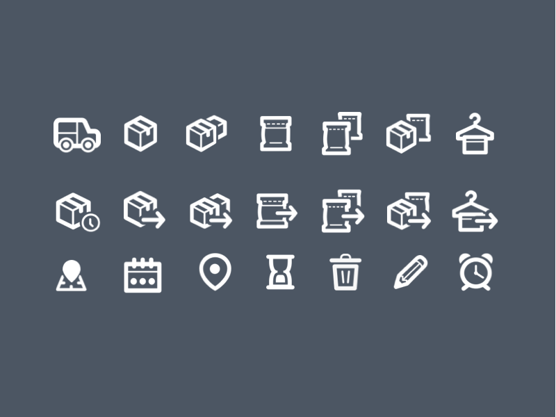 icons set for logistics iconography ui