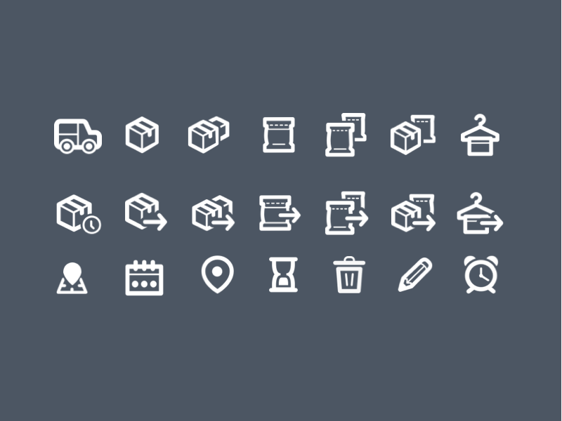 icons set for logistics