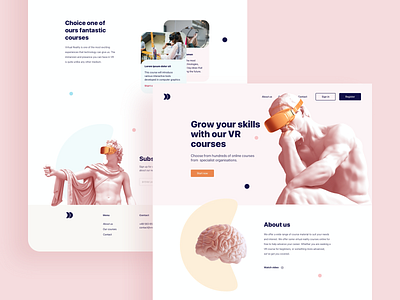 VR courses landing page - concept design