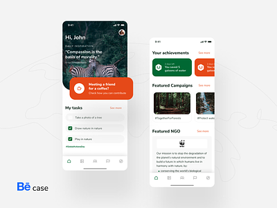 Treasure Earth - Mobile app achievements app badges campaign clean community compassion daily tasks design earth eco-friendly ecology graphic graphic design green homepage mobile app mobile design nature ui