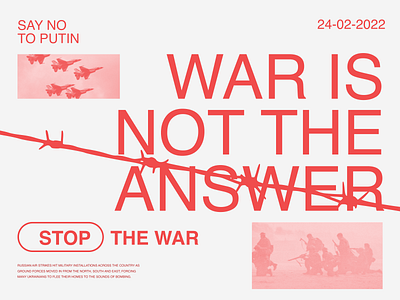 War is not the answer! design layout poster saynotowar supportukrain typography ukraine war