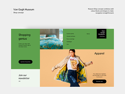 Van Gogh Museum Shop Concept design museum onlineshop ui uxdesign vangogh web webdesign