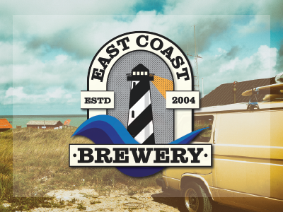 East Coast Brewery beer brewery coast design east lighthouse logo