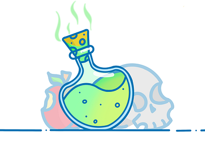 Definitely not poison. apple art bright dark design disney dribbble fantasy gradients potion rebound skull