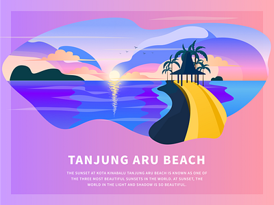 Tanjung Aru Beach illustration