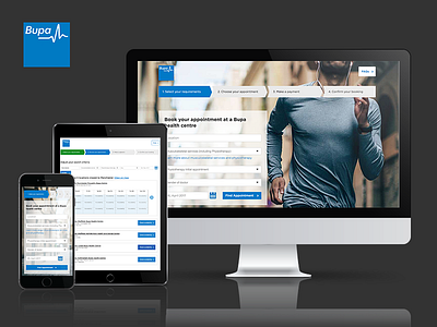 Bupa UK Online Booking Tool bupa healthcare ui design ux design web design