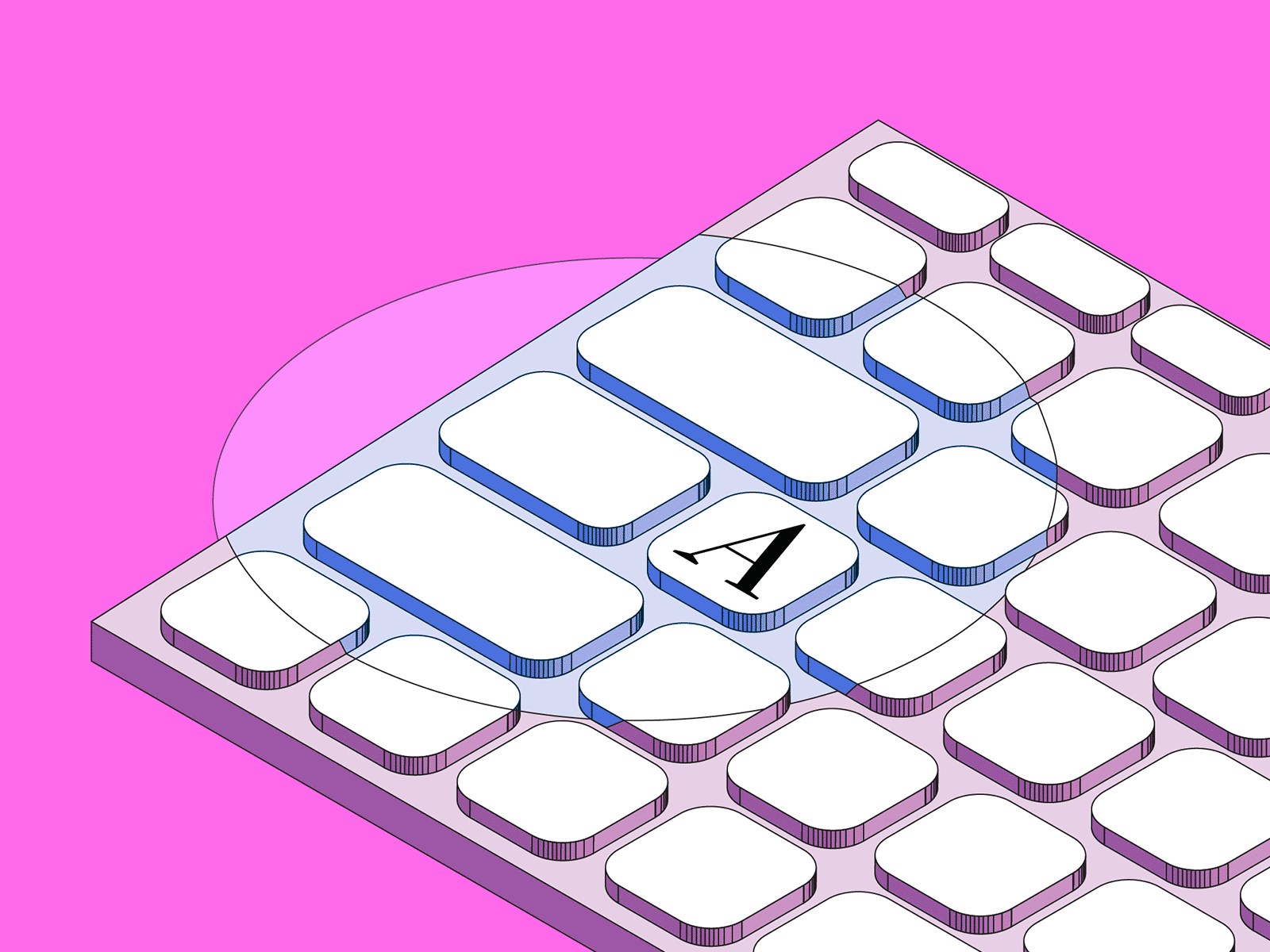 Pink Isometric Keyboard