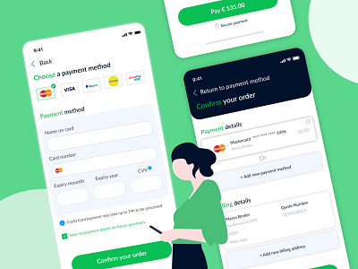 Mobile Payment UI Design app clean flat illustration illustrator minimal payment payment app payment form payment method ui user experience user experience design user interface design userinterface ux vector