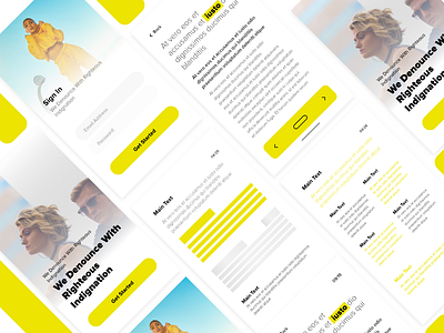 Yellow Commerce android app application design typography ui ux