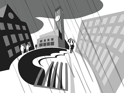 Finished illustration for Outsmart poster aarhus environmental illustration poster save water streetlife townhall