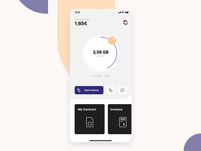 mobilcom-debitel Redesign app data design invoices ios telecommunication ui ux volume