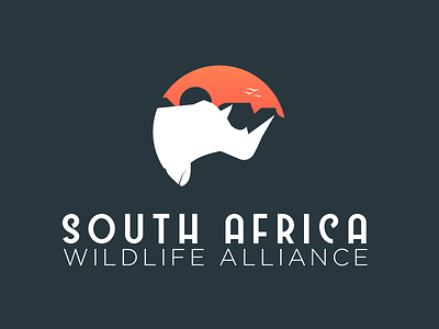 South Africa Wildlife Alliance animals brand branding logo rhino south africa wildlife