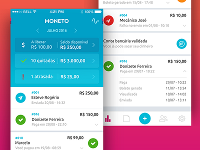Dashboard UI for Moneto iOS art bank color design inspiration ios mobile new smart ui ux wallet