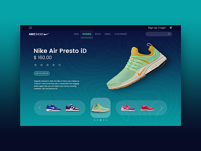NIKE deshboard design ecommerce landing nike page shoes sneakers ui web