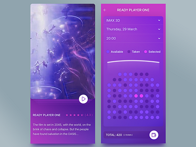 App Cinema app booking challenge cinema design mobile movie review select ticket times ui