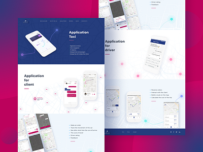 landing page app booking cab destination landing maps navigation page ride route taxi ui