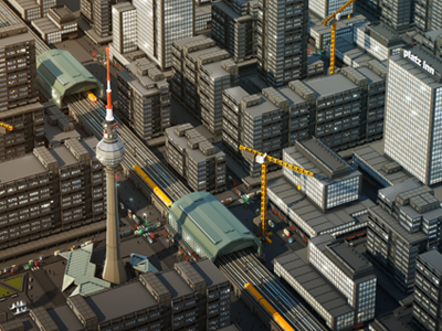 Berlin Styleframe 3d berlin city daylight isometric lowpoly metro urban