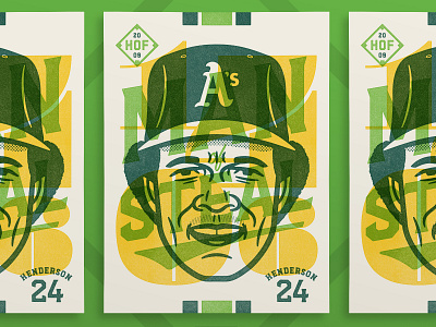 Oakland Athletics Lithograph print of Rickey Henderson