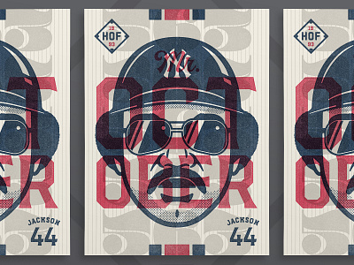 Reggie Jackson - "Mr. October" baseball illustration overlay portrait poster print reggie jackson texture vector yankees