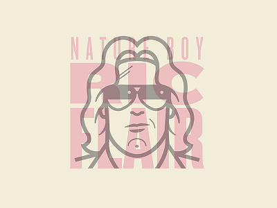 Ric Flair face illustration portrait typography vector wrestling wwe