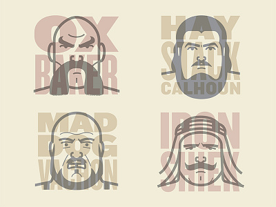 Old School Wrestlers face illustration portrait typography vector wrestling wwe