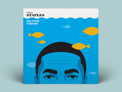 10x17 - Vince Staples "Big Fish Theory" album album art album cover fish flat design graphic illustration illustrator music vector vince staples water