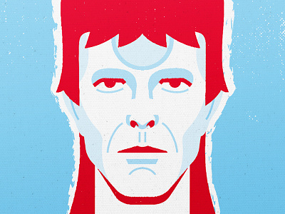 Ziggy Bowie bowie david bowie face flat design illustration music portrait vector