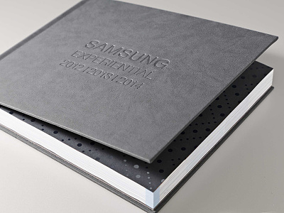Samsung Experiential Look Book coffee table book deboss experiential hard bound samsung soft touch uv coat