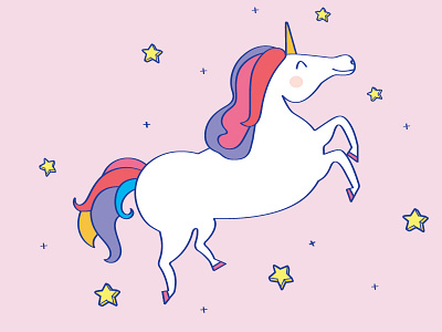 Unicorn horse magic rainbow stars unicorn