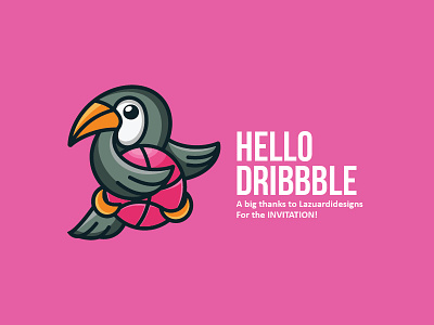 Dribbble Hello first shoot hello logo toucan