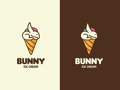 Bunny Ice Cream bunny cream cute design ice logo